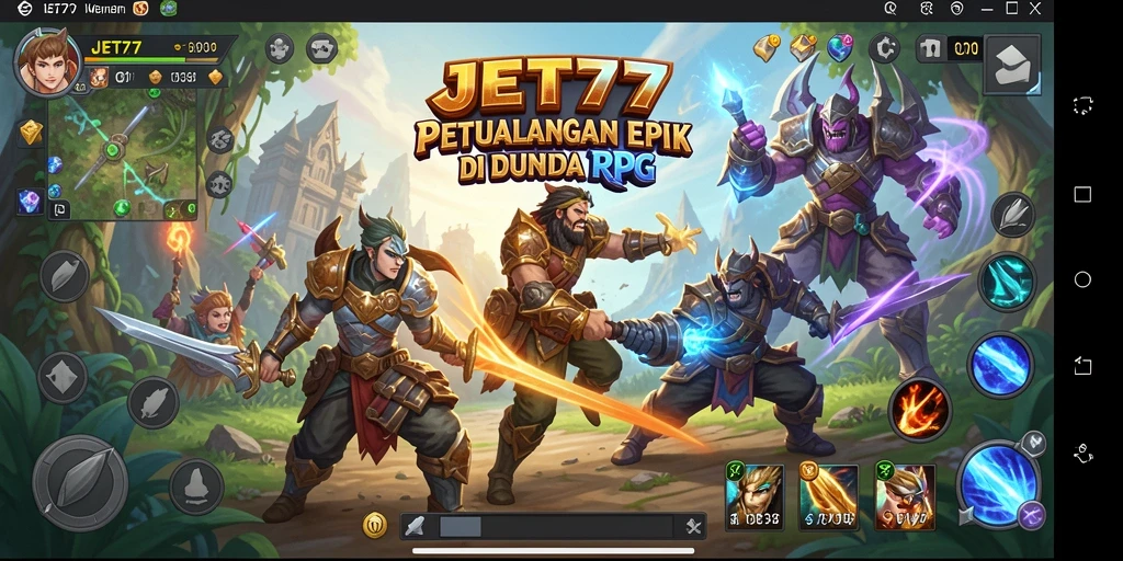 Tampilan gameplay JET77 yang seru dan penuh aksi di dunia RPG.