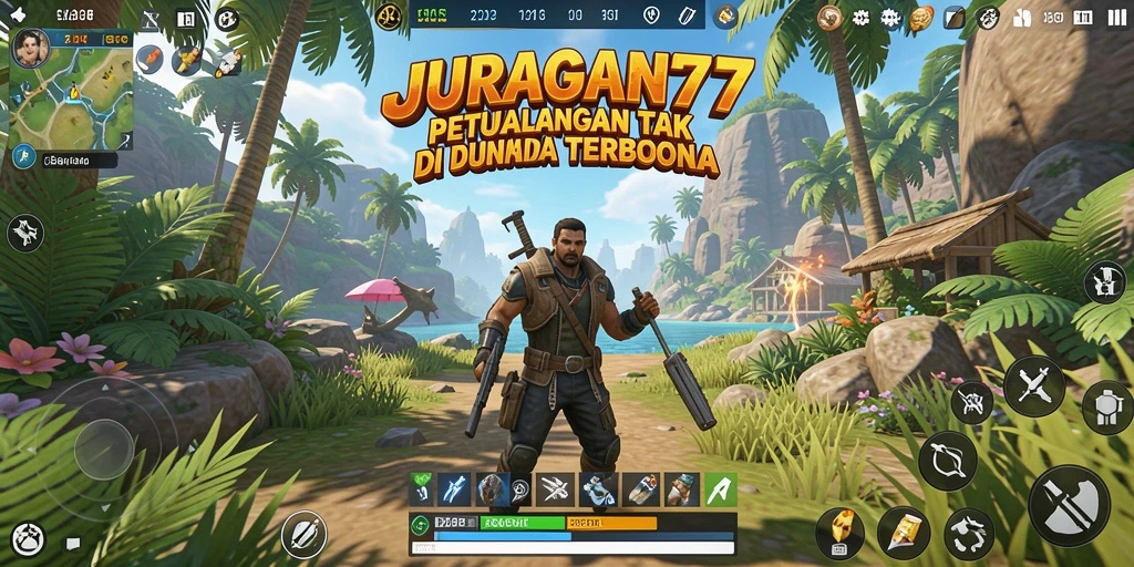 Screenshot gameplay JURAGAN77 yang menunjukkan eksplorasi dunia terbuka.