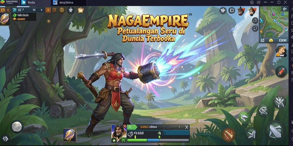 Tampilan gameplay NAGAEMPIRE yang mengagumkan dalam dunia terbuka.