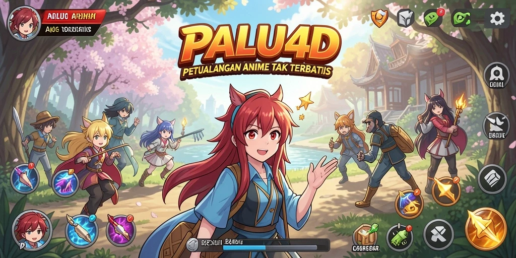 Tangkapan layar utama PALU4D menampilkan karakter Anime yang beraksi.