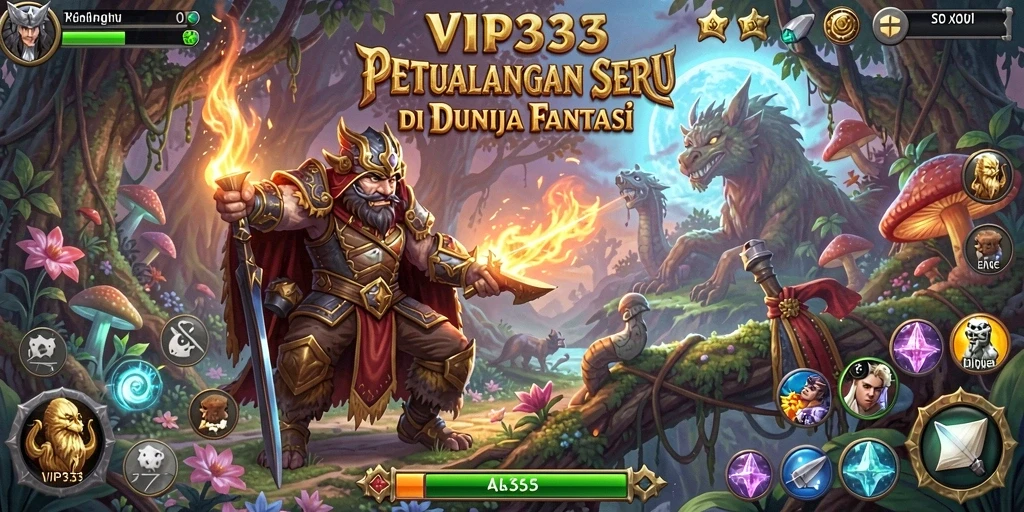 Screenshot menampilkan karakter utama dalam aksi petualangan fantastik.