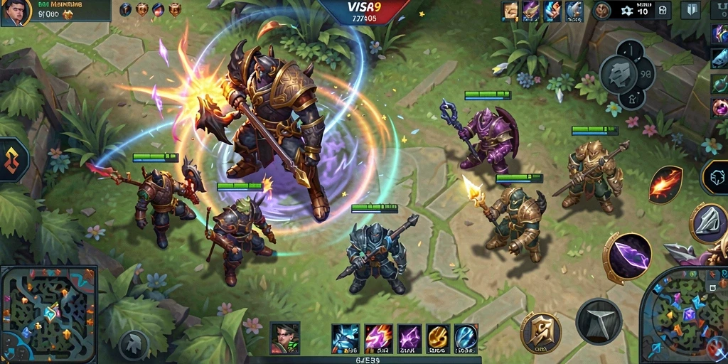 Tampilan gameplay seru dan strategi di arena MOBA.