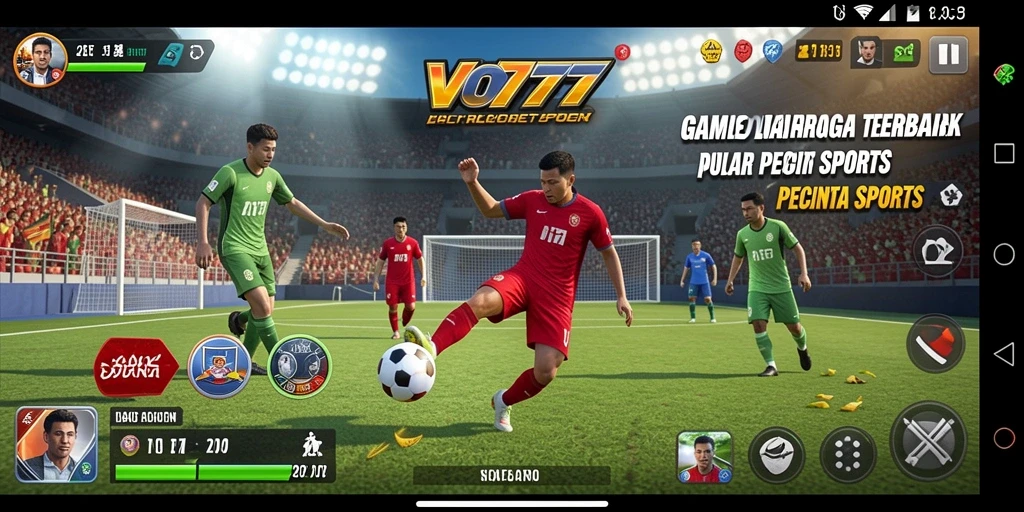 Tampilan aksi seru dalam gameplay olahraga VO777.