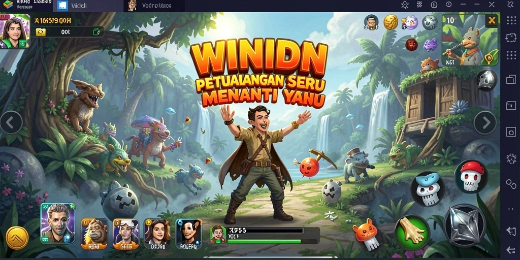 Screenshot gameplay WINIDN yang menunjukkan aksi seru dalam petualangan.